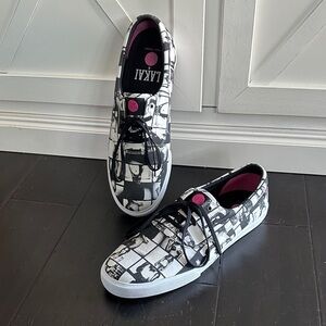 Lakai Camby Graphic Black and White Canvas Sneakers